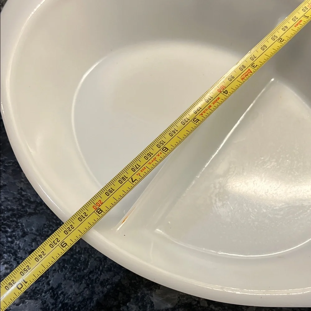 12x8.5 Vintage White and Blue Floral Divided  Baking Dish. Glasbake